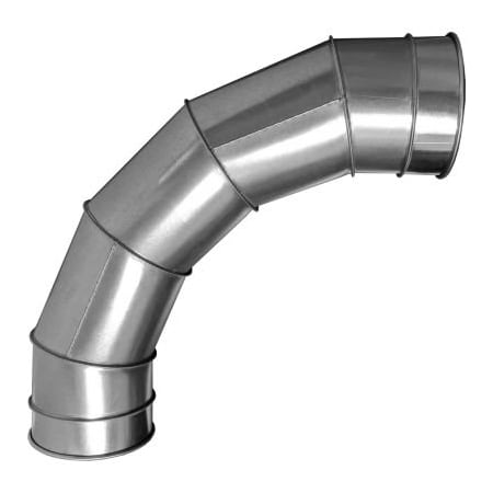 Us Duct US Duct Clamp Together 90 Degree Elbow 2.5 CLR, 8" Diameter, Galvanized, 12 Gauge REGL0890.G12